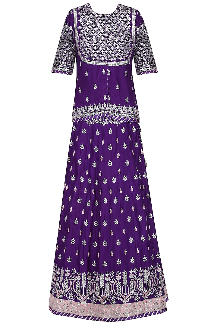 Purple Embroidered Lehenga Set by RANA'S by Kshitija