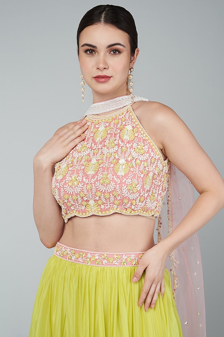 Yellow Georgette Skirt Set by Keith Gomes at Pernia's Pop Up Shop