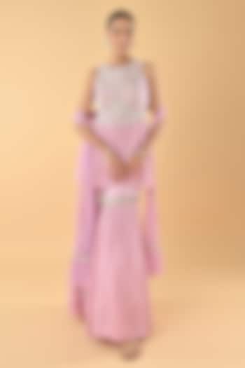 Lilac Chiffon Crepe Sequins Embroidered Gharara Set by Keith Gomes at Pernia's Pop Up Shop