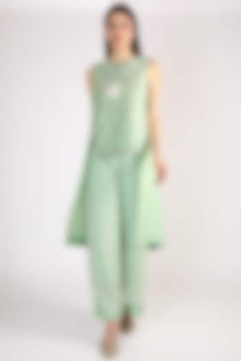 Mint Green Embroidered Tunic Set by Keith Gomes at Pernia's Pop Up Shop