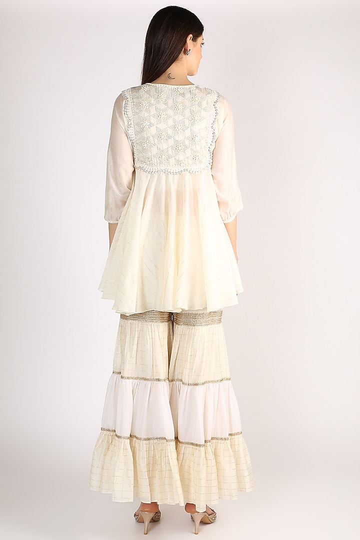 Ivory Embroidered Tunic Set by Keith Gomes at Pernia's Pop Up Shop