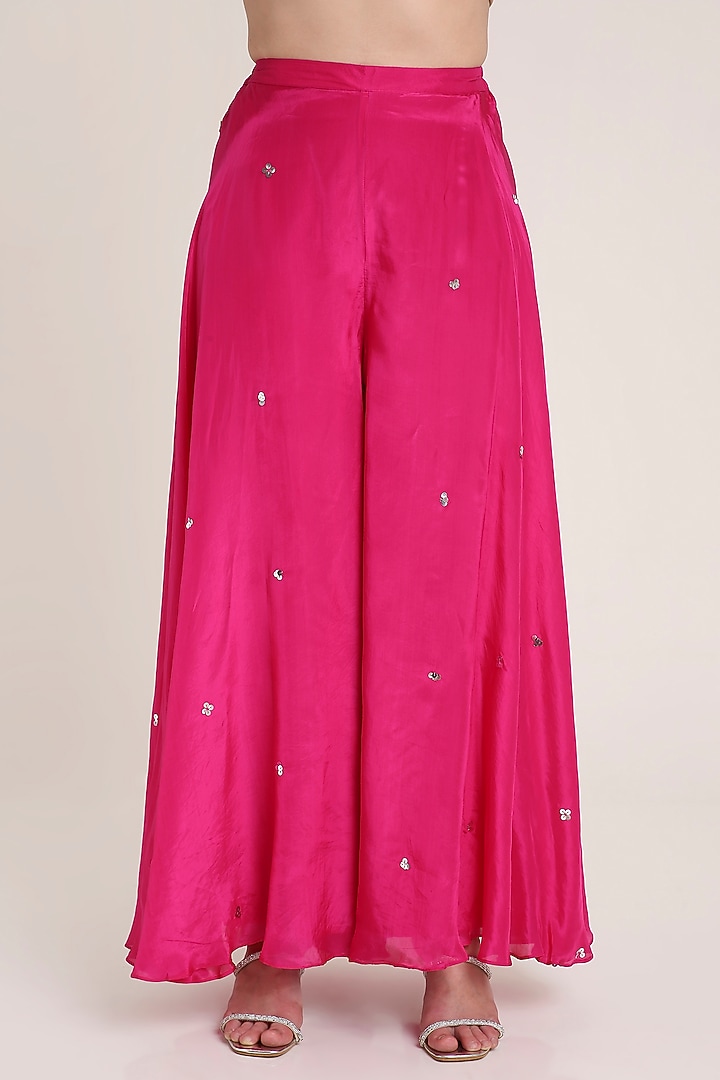 Pink Glass Silk Organza Sequins Embroidered Tunic Set by Keith Gomes at Pernia's Pop Up Shop