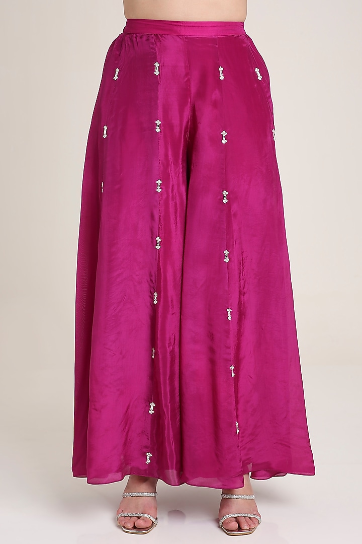 Pink Glass Silk Organza Sequins Embroidered Tunic Set by Keith Gomes at Pernia's Pop Up Shop