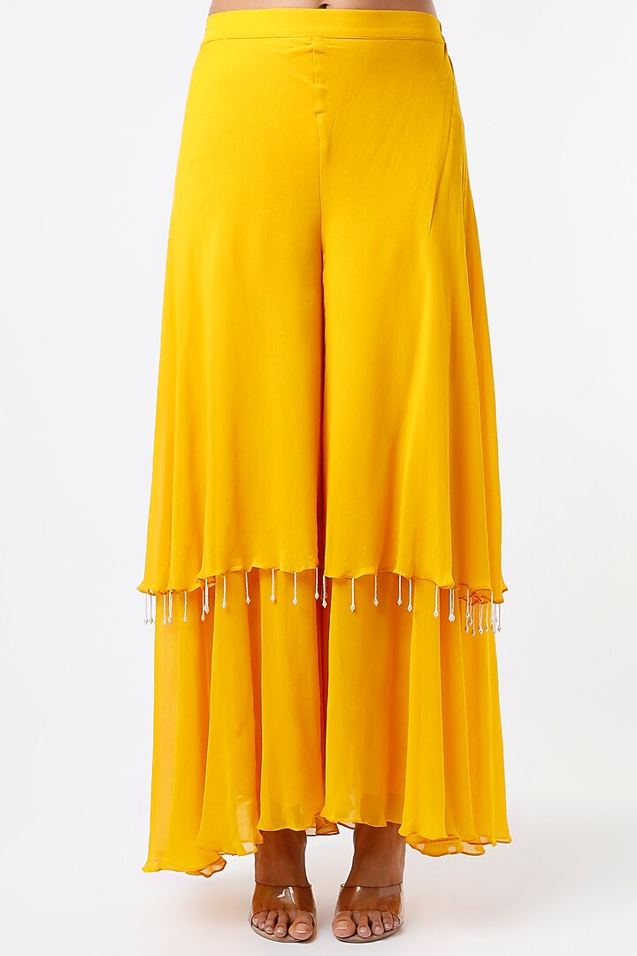 Mustard Embroidered Tunic Set by Keith Gomes at Pernia's Pop Up Shop