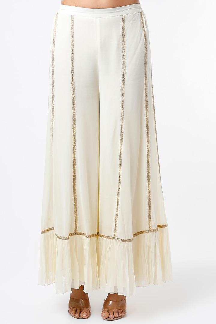 Ivory Embroidered Tunic Set by Keith Gomes at Pernia's Pop Up Shop