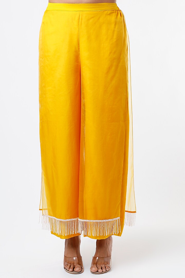 Mustard Embroidered Tunic Set by Keith Gomes at Pernia's Pop Up Shop