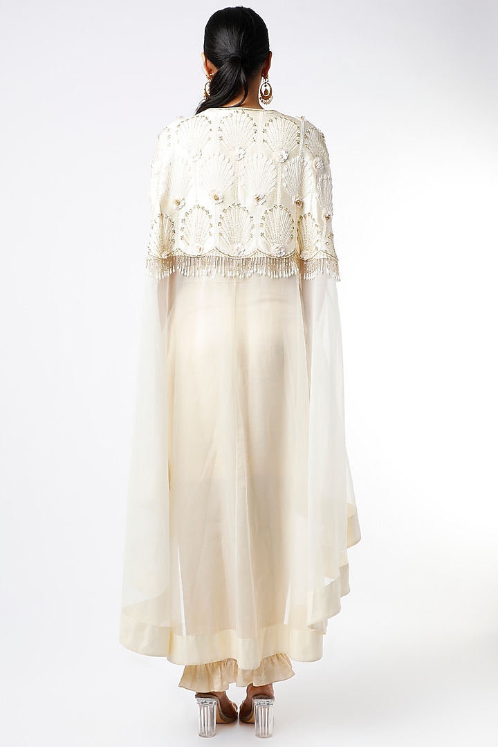 Ivory Silk Ruffled Skirt Set by Keith Gomes at Pernia's Pop Up Shop