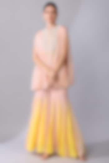 Pink Organza Silk Embroidered Tunic Set by Keith Gomes at Pernia's Pop Up Shop