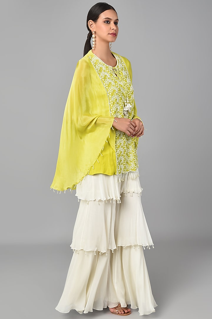 Yellow Embroidered Tunic Set by Keith Gomes at Pernia's Pop Up Shop