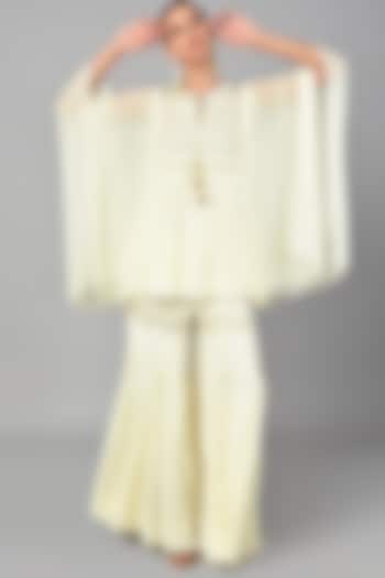 Beige Embroidered Tunic Set by Keith Gomes