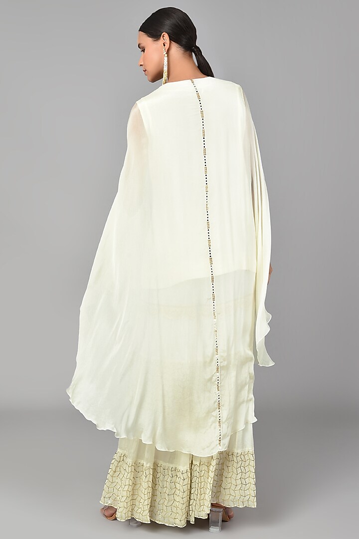 Beige Tunic Set With Embroidery by Keith Gomes at Pernia's Pop Up Shop