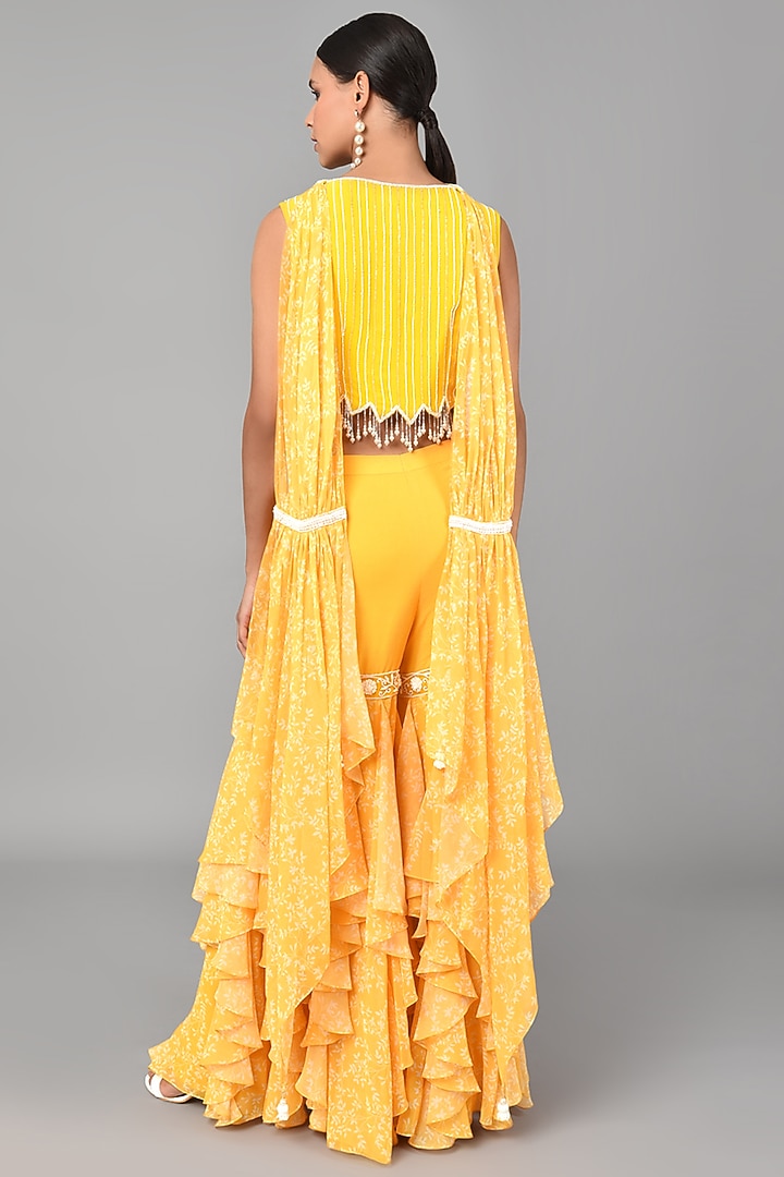 Mustard Embroidered Tunic Set by Keith Gomes at Pernia's Pop Up Shop