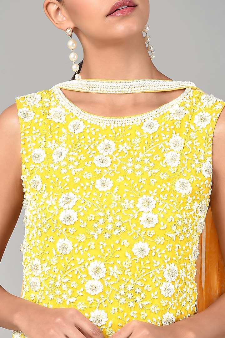 Mustard Embroidered Tunic Set by Keith Gomes at Pernia's Pop Up Shop