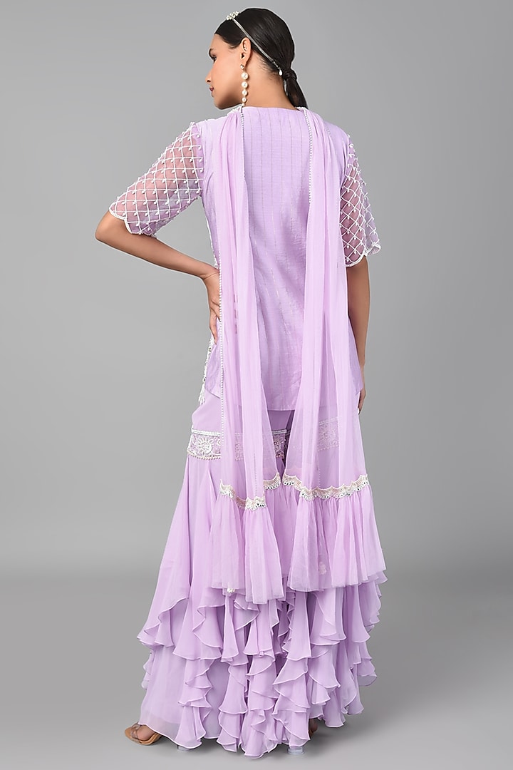 Lilac Embroidered Tunic Set by Keith Gomes at Pernia's Pop Up Shop