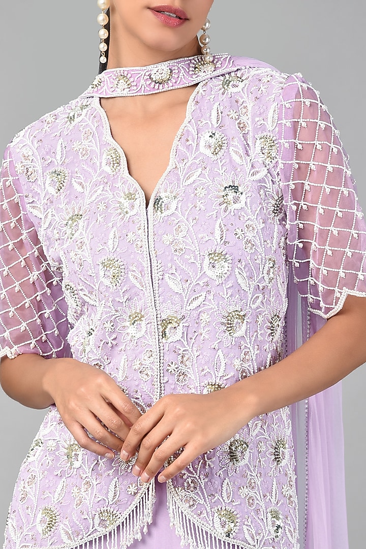 Lilac Embroidered Tunic Set by Keith Gomes at Pernia's Pop Up Shop