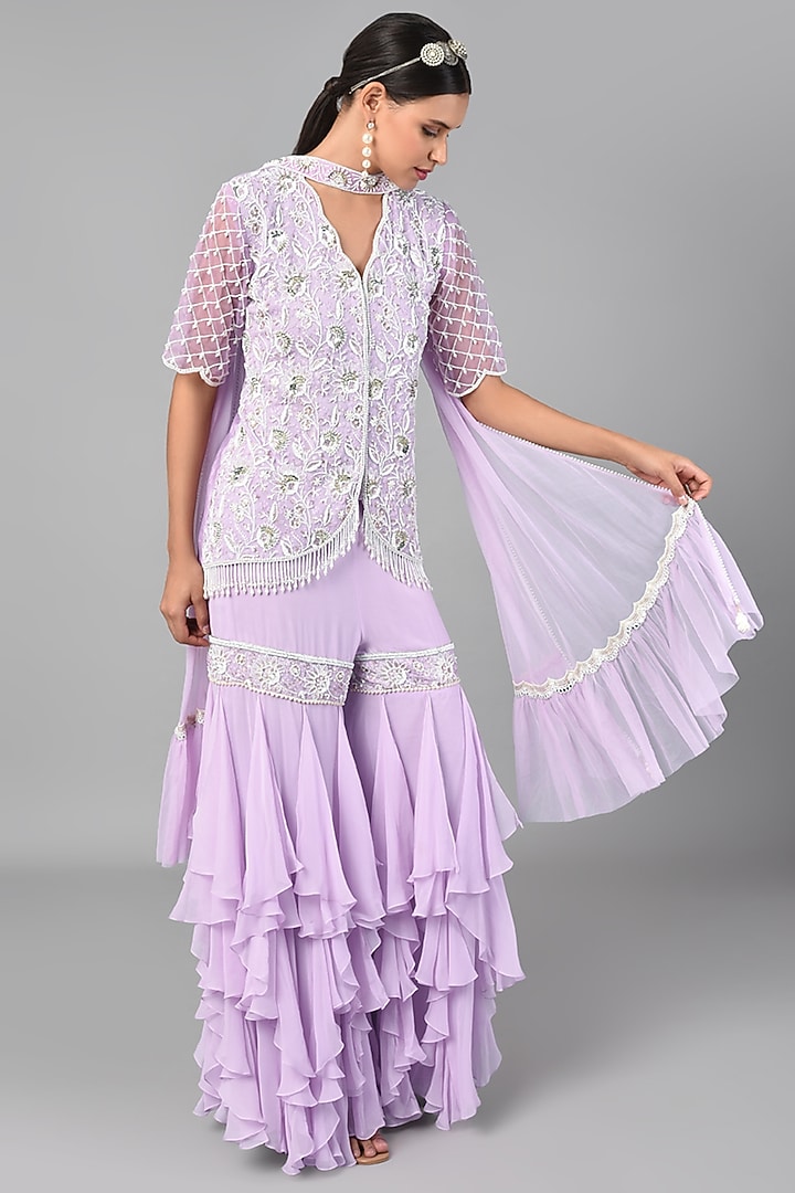 Lilac Embroidered Tunic Set by Keith Gomes at Pernia's Pop Up Shop
