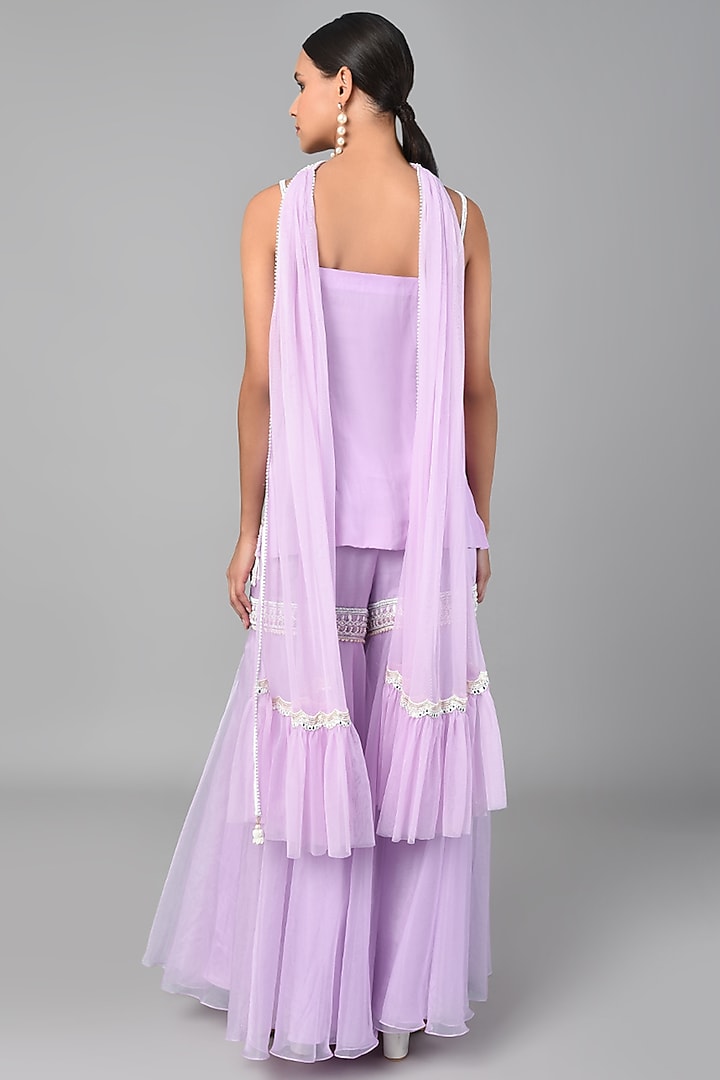 Lilac Tunic Set With Embroidery by Keith Gomes at Pernia's Pop Up Shop