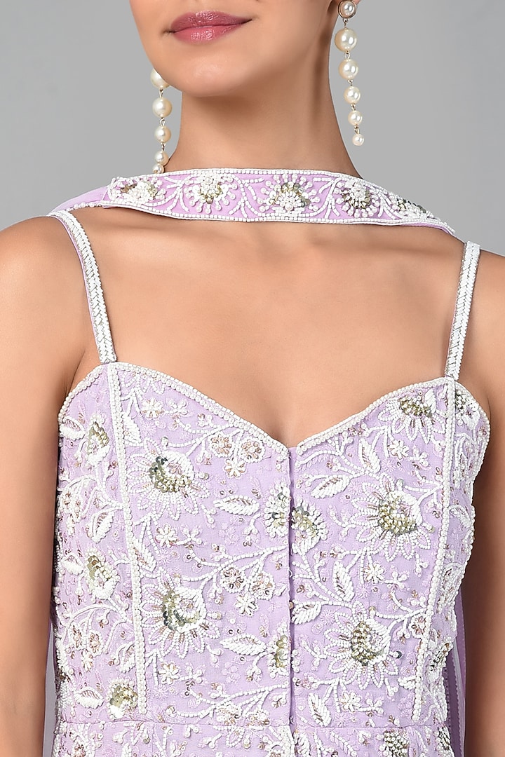 Lilac Tunic Set With Embroidery by Keith Gomes at Pernia's Pop Up Shop