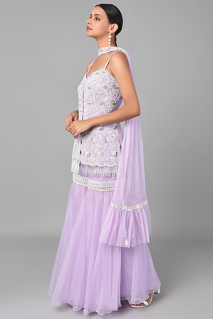 Lilac Tunic Set With Embroidery by Keith Gomes at Pernia's Pop Up Shop