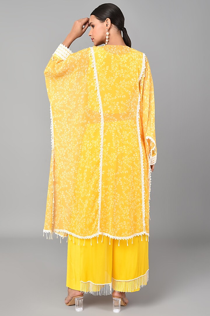 Mustard Embroidered Kaftan Set by Keith Gomes at Pernia's Pop Up Shop