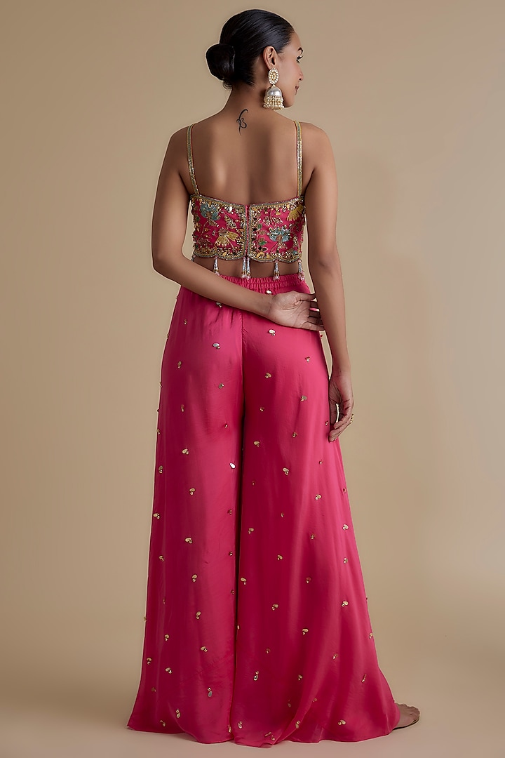 Pink Silk Organza Embellished Tunic Set by Keith Gomes at Pernia's Pop Up Shop
