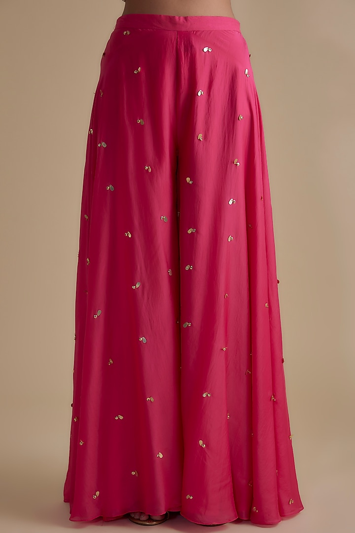 Pink Silk Organza Embellished Tunic Set by Keith Gomes at Pernia's Pop Up Shop