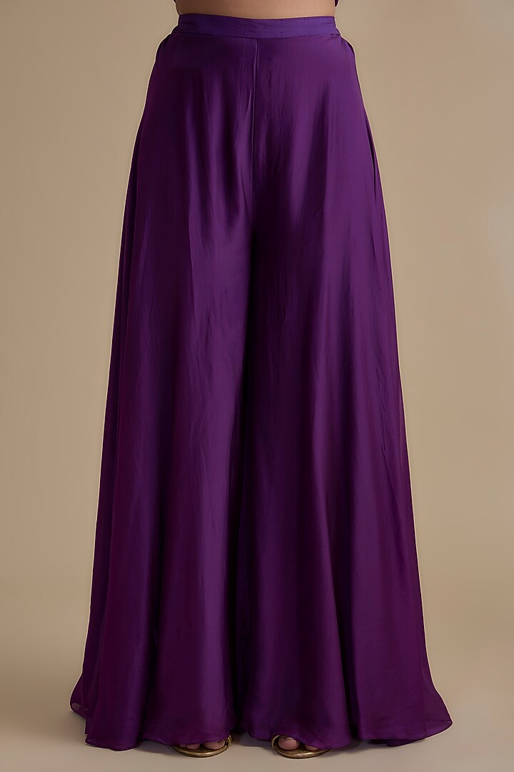 Purple Silk Organza Embroidered Tunic Set by Keith Gomes at Pernia's Pop Up Shop