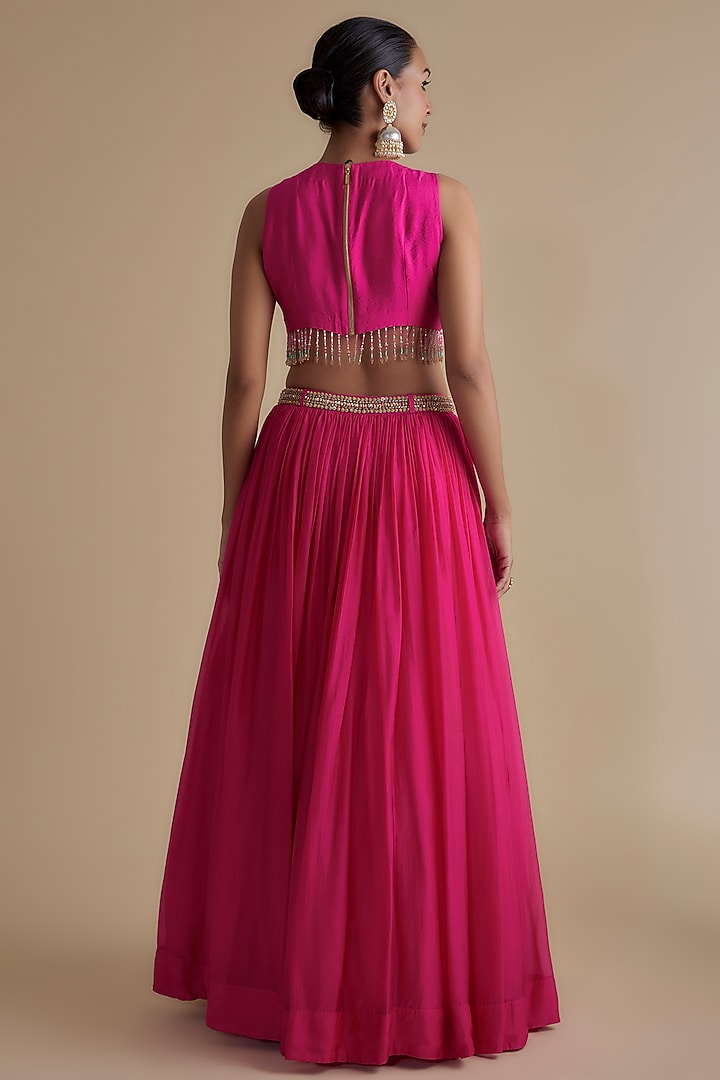 Pink Silk Organza Skirt Set by Keith Gomes at Pernia's Pop Up Shop