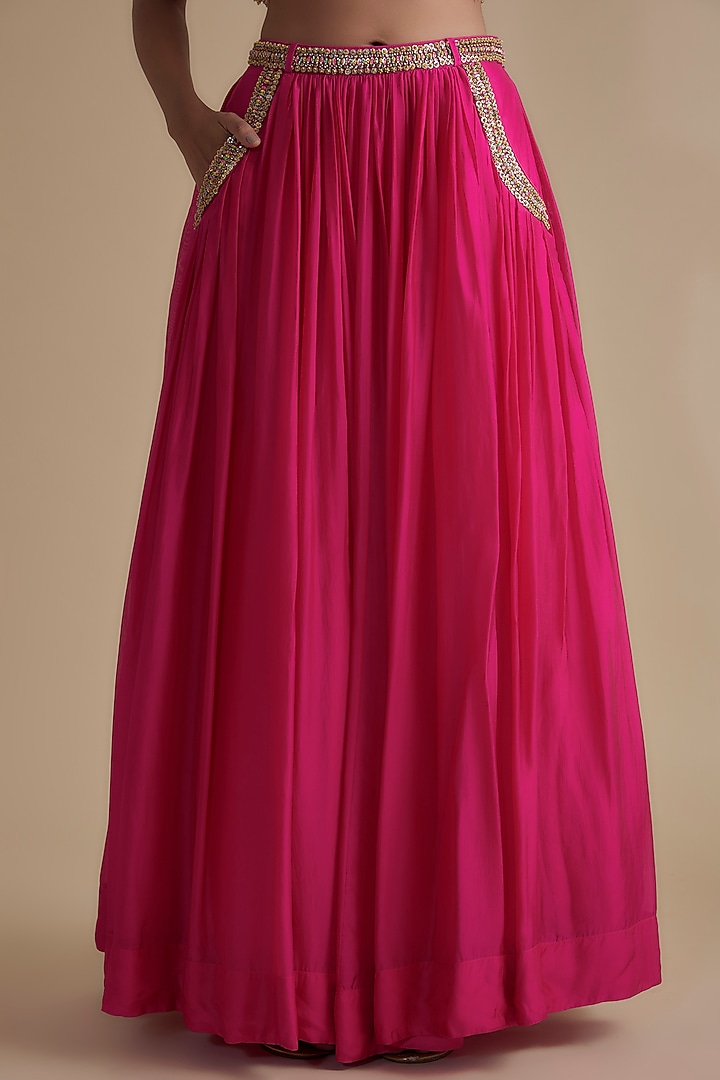 Pink Silk Organza Skirt Set by Keith Gomes at Pernia's Pop Up Shop