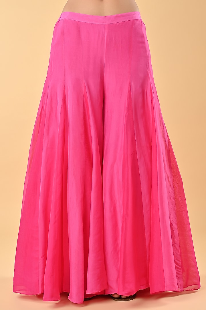Pink Sheer Organza Bead Embroidered Tunic Set by Keith Gomes at Pernia's Pop Up Shop