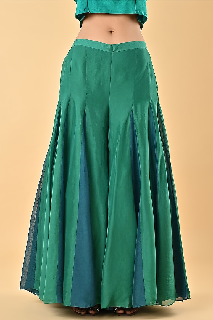 Green Sheer Organza Bead Embroidered Tunic Set by Keith Gomes at Pernia's Pop Up Shop