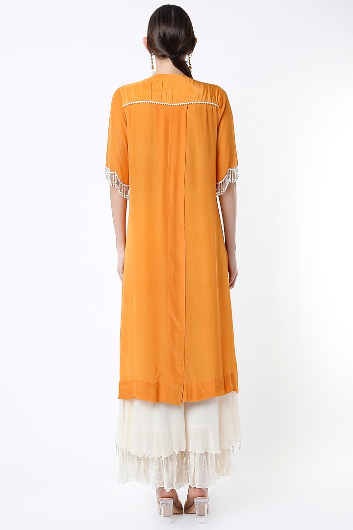 Orange Georgette Tunic Set by Keith Gomes at Pernia's Pop Up Shop