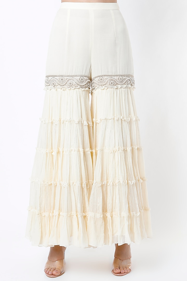 Orange Embroidered Cape Set by Keith Gomes at Pernia's Pop Up Shop