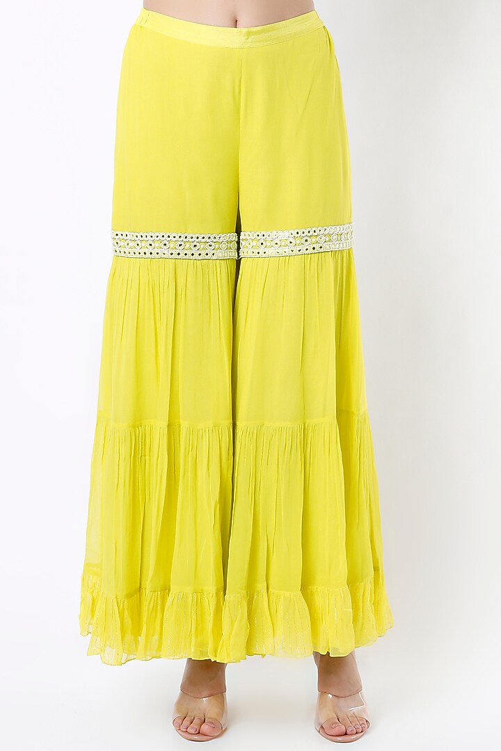 Lime Green Embroidered Tunic Set by Keith Gomes at Pernia's Pop Up Shop
