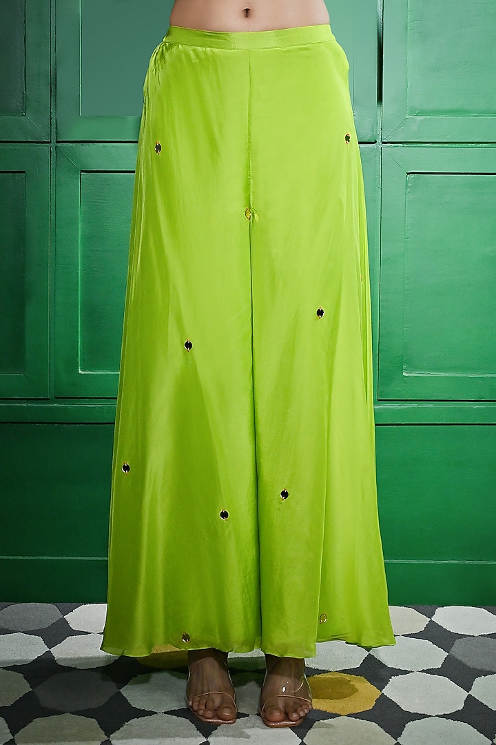 Green Silk Organza Party Wear Sharara Set by Keith Gomes at Pernia's Pop Up Shop