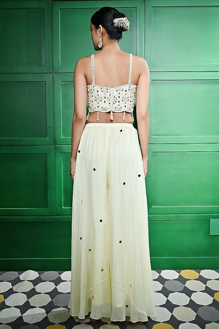 Ivory Silk Organza Pearl Embroidered Tunic Set by Keith Gomes at Pernia's Pop Up Shop