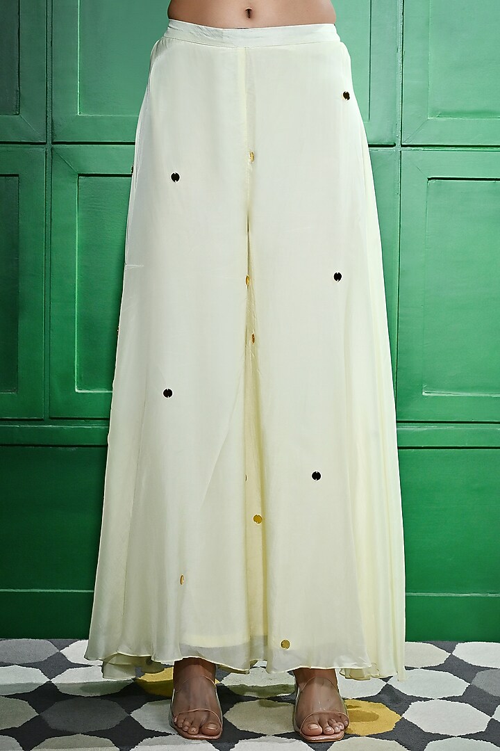 Ivory Silk Organza Pearl Embroidered Tunic Set by Keith Gomes at Pernia's Pop Up Shop