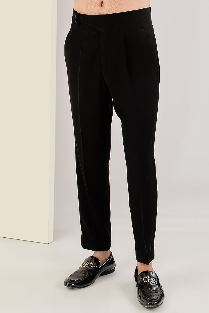Black Italian Fabric Hand Embroidered Suit Set by Kudrat Couture at Pernia's Pop Up Shop