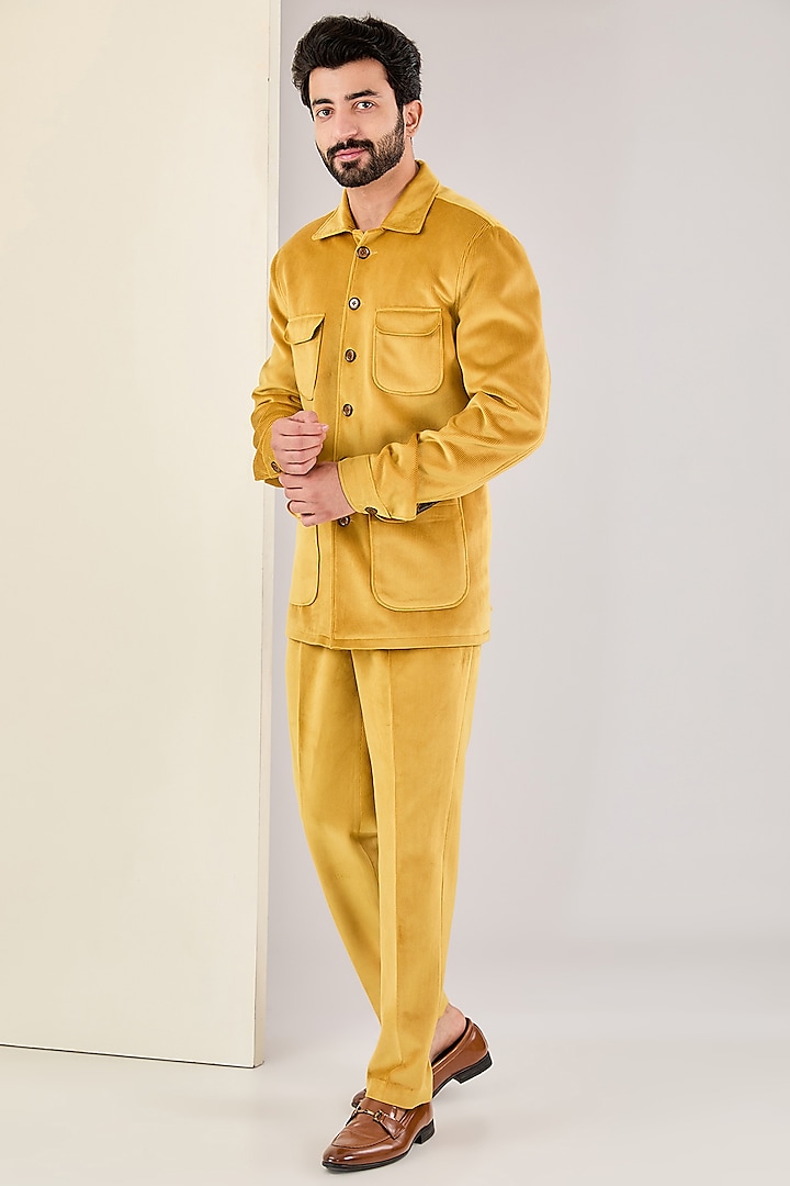 Mustard Corduroy Co-ord Set by Kudrat Couture