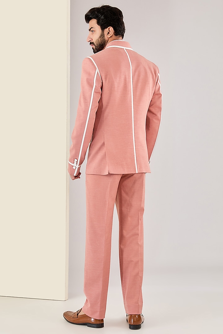 Peach Pink Italian Fabric Suit Set by Kudrat Couture at Pernia's Pop Up Shop