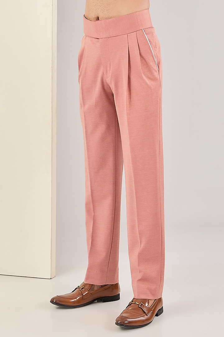 Peach Pink Italian Fabric Suit Set by Kudrat Couture at Pernia's Pop Up Shop