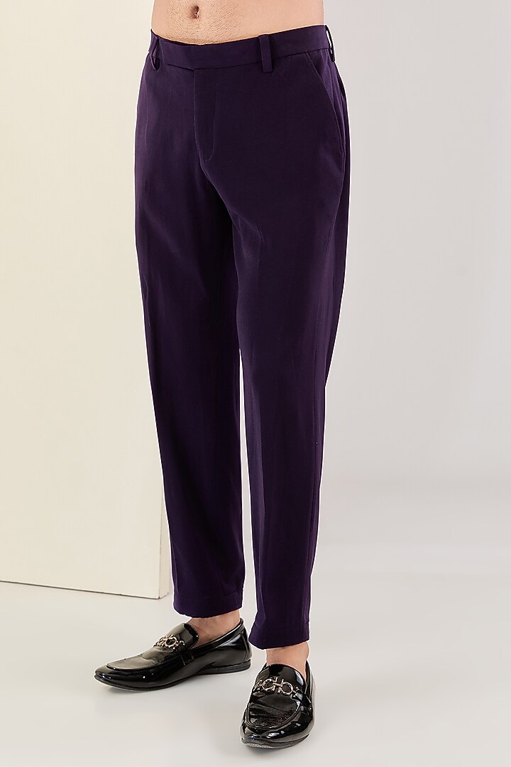 Purple Plum Italian Fabric Suit Set by Kudrat Couture at Pernia's Pop Up Shop
