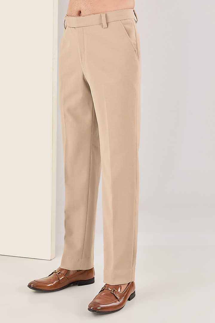 Beige Italian Fabric Suit Set by Kudrat Couture at Pernia's Pop Up Shop