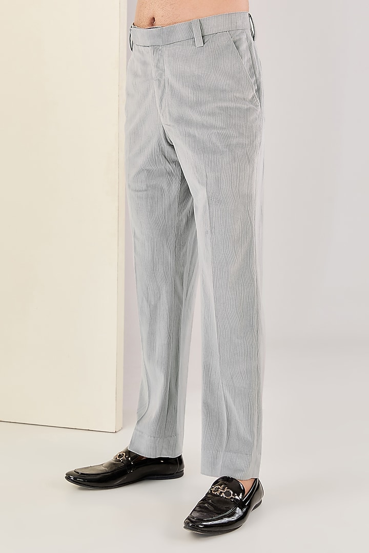 Grey Corduroy Suit Set by Kudrat Couture at Pernia's Pop Up Shop