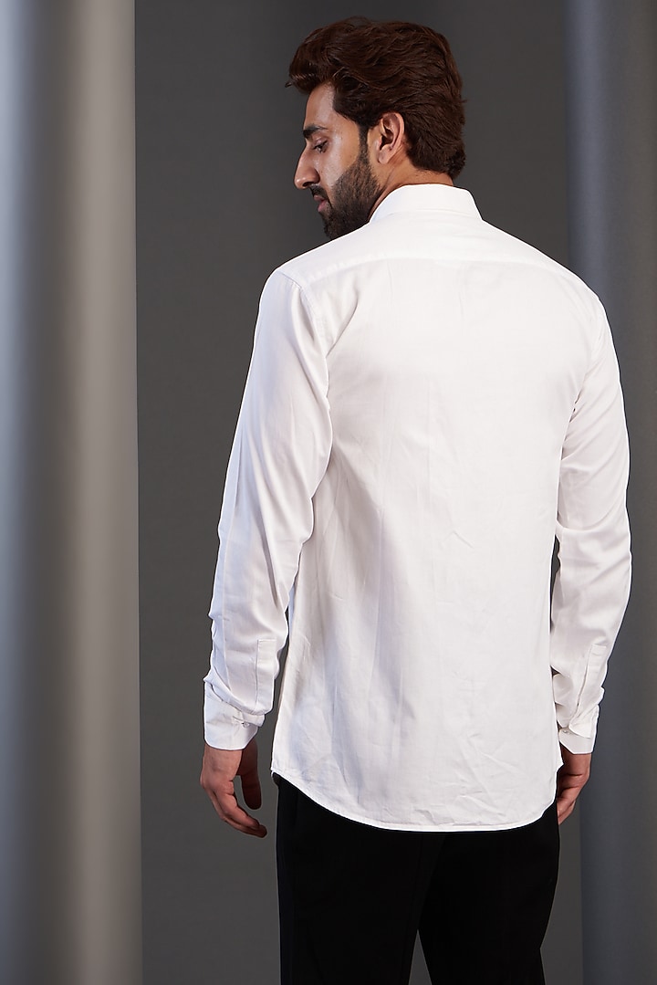 White Cotton Wedding Shirt by Kudrat Couture at Pernia's Pop Up Shop