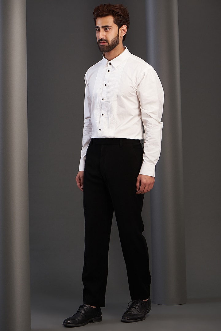 Black Imported Italian Fabric Tuxedo Set by Kudrat Couture at Pernia's Pop Up Shop