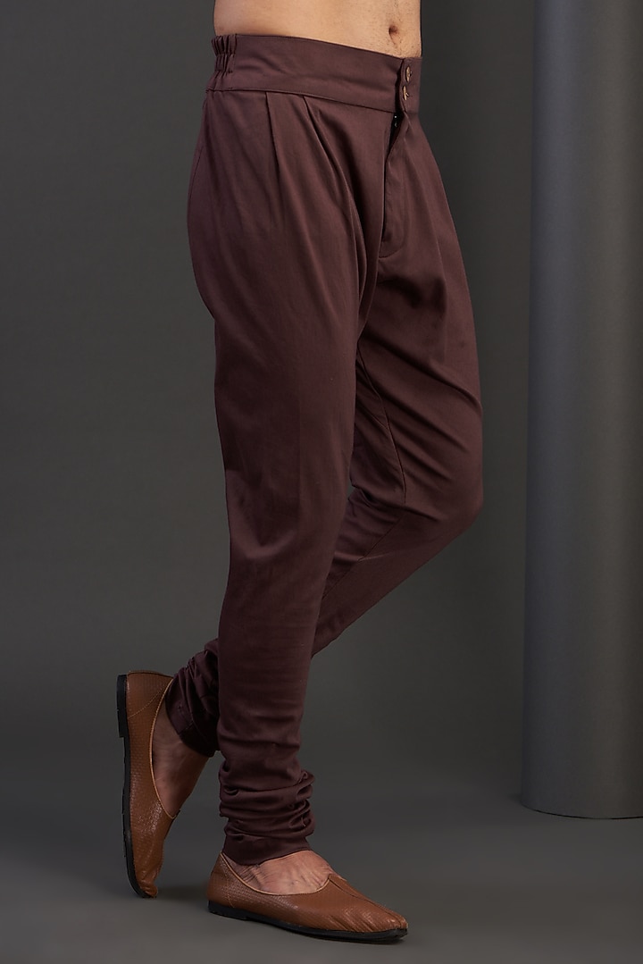 Wine Chanderi Silk & Raw Silk Hand Embroidered Kurta Set by Kudrat Couture at Pernia's Pop Up Shop