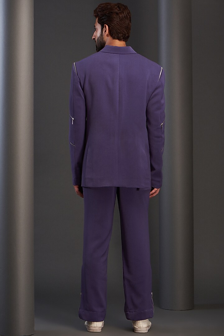 Purple Imported Italian Fabric Tuxedo Set by Kudrat Couture at Pernia's Pop Up Shop