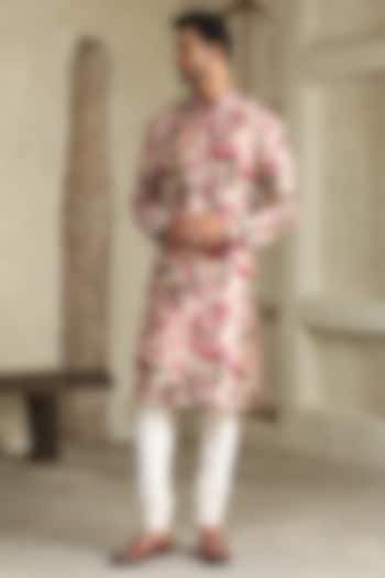 Pink Silk Digital Printed Kurta by Kudrat Couture at Pernia's Pop Up Shop