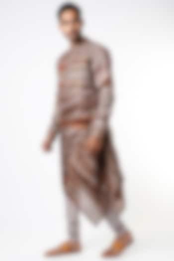 Brown Marble Printed Kurta Set by Kudrat Couture at Pernia's Pop Up Shop